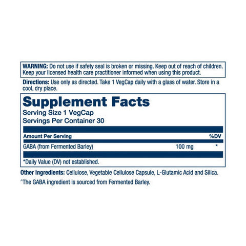 Solaray, Plant Sourced GABA, 100 Mg, 30 Veg Caps Solaray