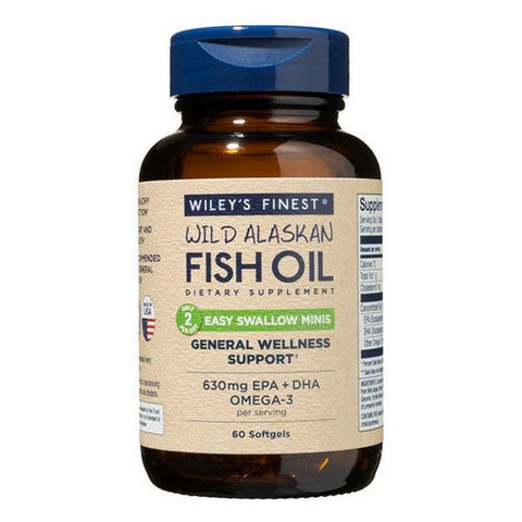 Wild Alaskan Fish Oil Easy Swallow Minis 60 Softgels by Wiley's Finest