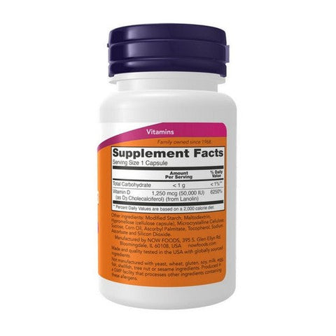 Now Foods, Max Potency Vitamin D3, 50,000 IU, 15 Veg Caps