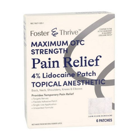 Foster And Thrive, Lidocaine Pain Relief Patch, 6 Each Foster And Thrive