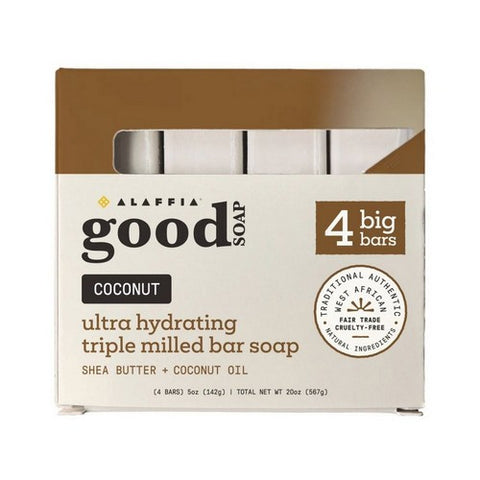 Coconut Good Soap Bar 4 Count by Alaffia