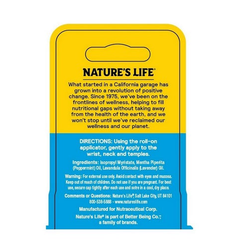 Nature's Life, Soothing Roll-On Peppermint Lavender, 0.1 Oz Nature's Life