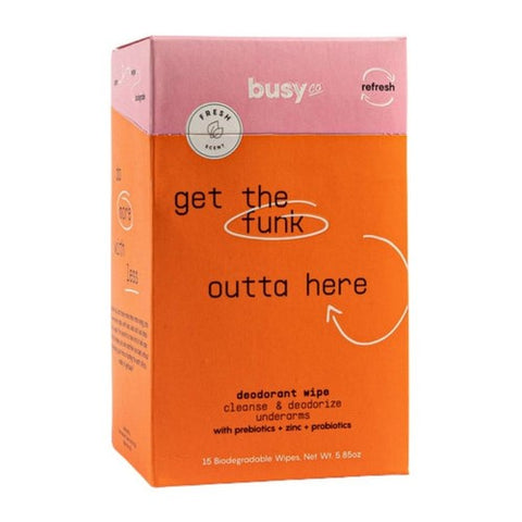 Refresh Deodorant Wipes 15 Count by Busy Co