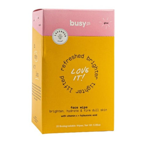Glow Face Wipes 15 Count by Busy Co