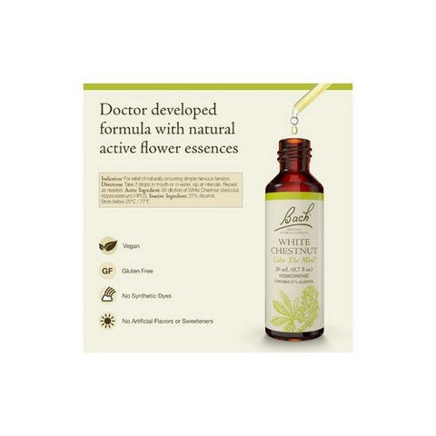 Bach, Original Flower Remedy Dropper White Chestnut Flower Essence, 20 ML Bach