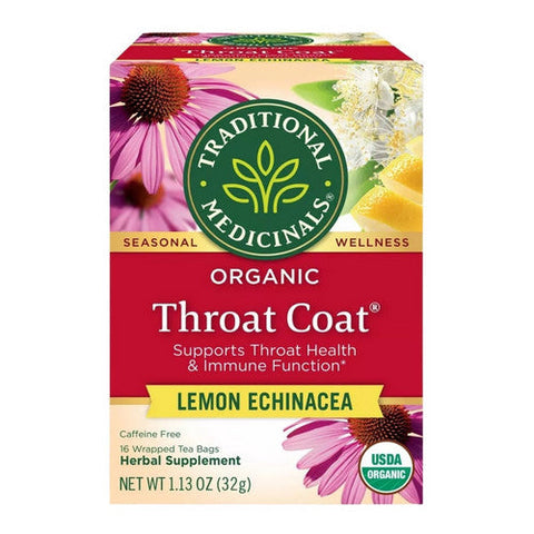 Traditional Medicinals, Lemon Echinacea Throat Coat Tea, 16 Bags Traditional Medicinals