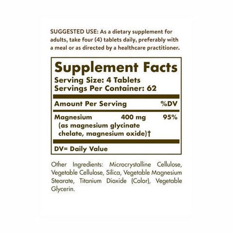 Solgar, Chelated Magnesium, 250 Tabs Solgar