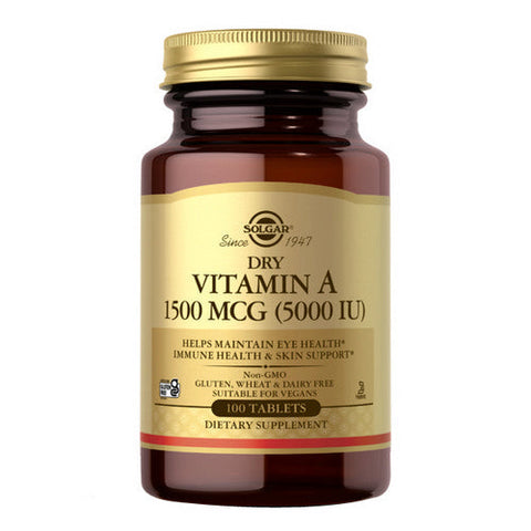 Solgar, Dry Vitamin A, 5000 IU, 100 Tabs Solgar