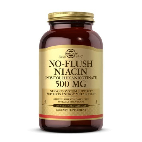 Solgar, No-Flush Niacin (Vitamin B3) (Inositol Hexanicotinate), 500 mg, 250 V Caps Solgar