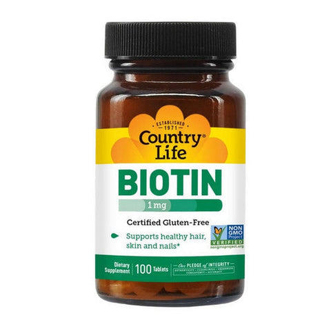 Country Life, Biotin, 1000 MCG, 100 Tabs Country Life