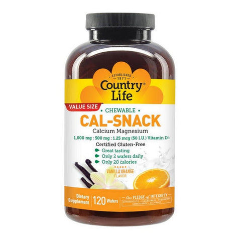 Country Life, Calcium with Magnesium Wafers, 120 Wafers Country Life