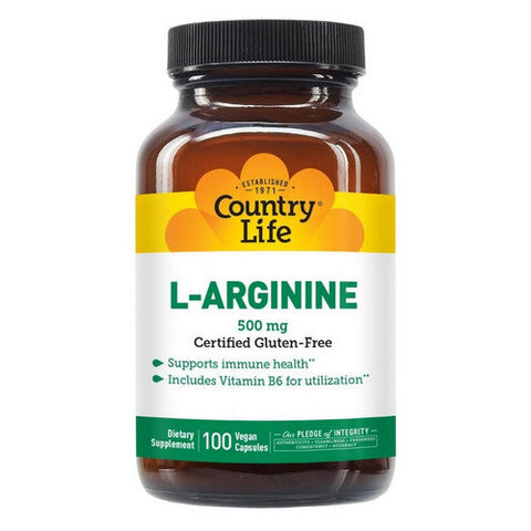 Country Life, L-Arginine with B-6, 500 MG, 100 Caps Country Life