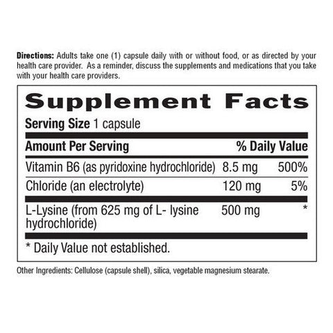 Country Life, L-Lysine with B-6, 500 MG, 100 Caps Country Life