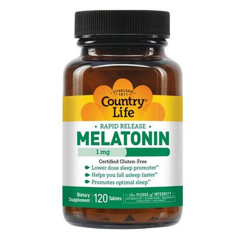 Country Life, Melatonin (Rapid Release), 1 MG, 120 Tabs Country Life
