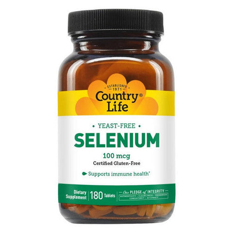 Country Life, Selenium Yeast Free, 100 MCG, 180 Tabs Country Life