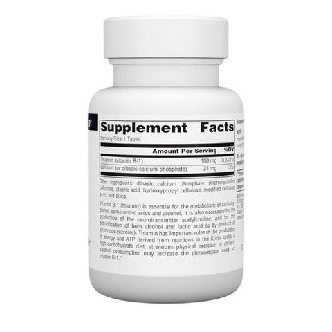Source Naturals, Vitamin B-1, 100 mg, 100 Tabs Source Naturals