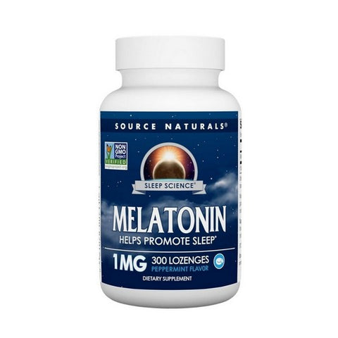 Source Naturals, Melatonin Peppermint, 2.5 mg, Sublingual Peppermint 300 Tabs Source Naturals