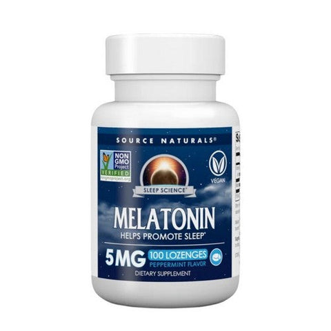 Source Naturals, Melatonin Peppermint, 5 Mg, Sublingual Peppermint 100 Tabs Source Naturals