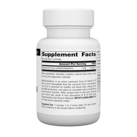 Source Naturals, MethylCobalamin, 1 mg, 120 Tabs Source Naturals