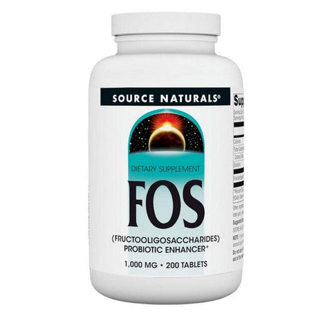 Source Naturals, FOS (Fructooligosaccharides), 1000 MG, 200 Tabs Source Naturals