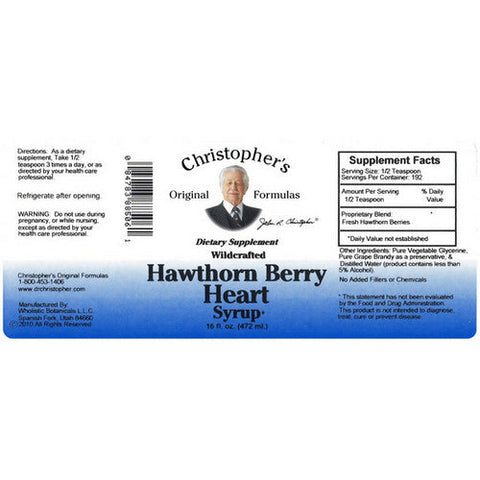 Dr. Christophers Formulas, Original Formulas Hawthorn Berry Heart Syrup, 16 Oz Dr. Christophers Formulas