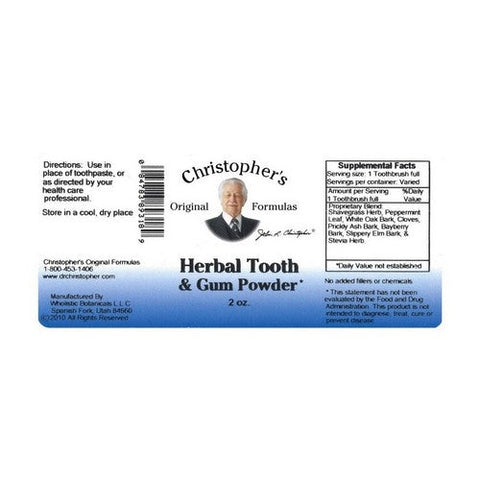 Dr. Christophers Formulas, Herbal Tooth & Gum Powder, 2 oz Dr. Christophers Formulas