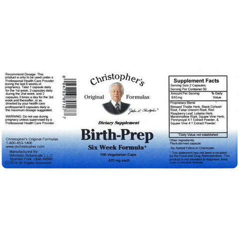 Dr. Christophers Formulas, Birth-Prep, 100 Vegicaps Dr. Christophers Formulas