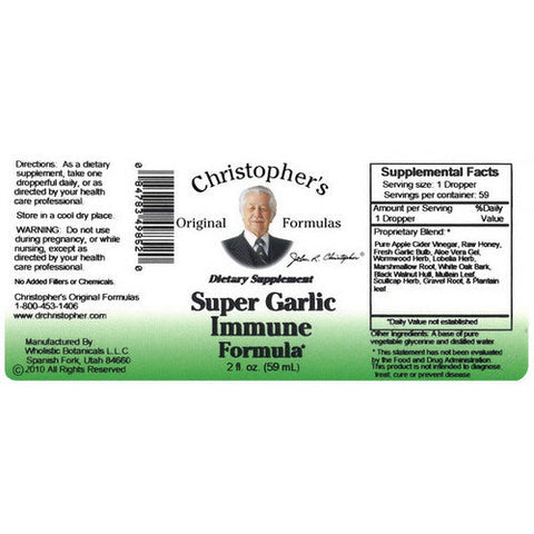 Dr. Christophers Formulas, Super Garlic Immune Extract, 2 oz Dr. Christophers Formulas