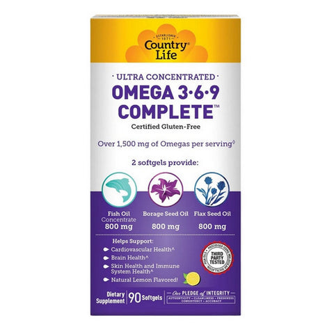 Country Life, Ultra Omega 3-6-9, 90 Softgel Country Life