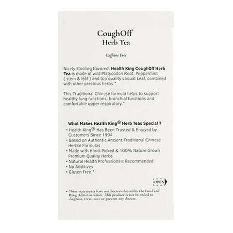 Health King, Cough Off Herb Tea, 20 Bags Health King