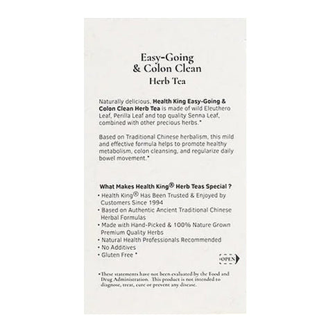 Health King, Easy Going And Colon Clean Tea, 20 Bags Health King