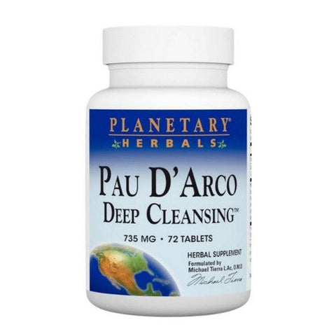 Planetary Herbals, Pau D'Arco Deep Cleansing, 735 Mg, 72 Tabs Planetary Herbals