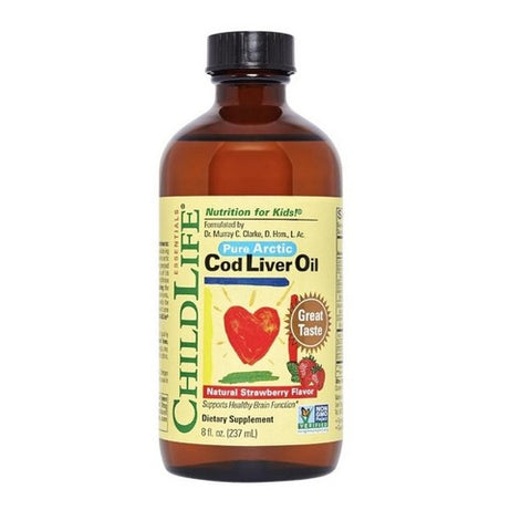 Child Life Essentials, Cod Liver Oil Natural Strawberry, 8 Oz Child Life Essentials