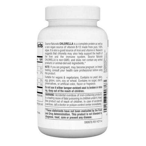 Source Naturals, Chlorella, 500 MG, 200 Tabs Source Naturals