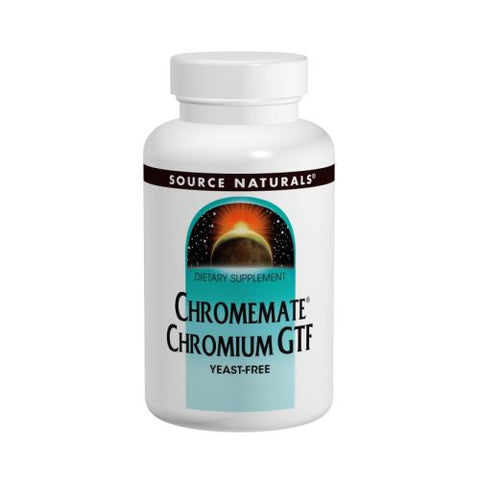 Source Naturals, Chromemate Chromium GTF Yeast Free, 200 Mcg, 120 Tabs Source Naturals