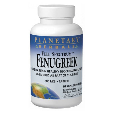 Planetary Herbals, Full Spectrum Fenugreek, 600 mg, 60 Tabs Planetary Herbals