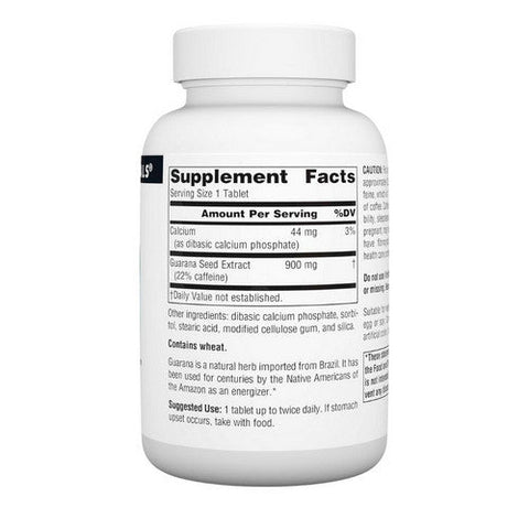 Source Naturals, Guarana Energizer, 900 Mg, 60 Tabs Source Naturals