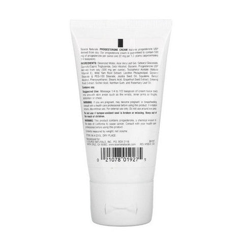 Source Naturals, Progesterone Cream, in Tube 2 oz tube Source Naturals