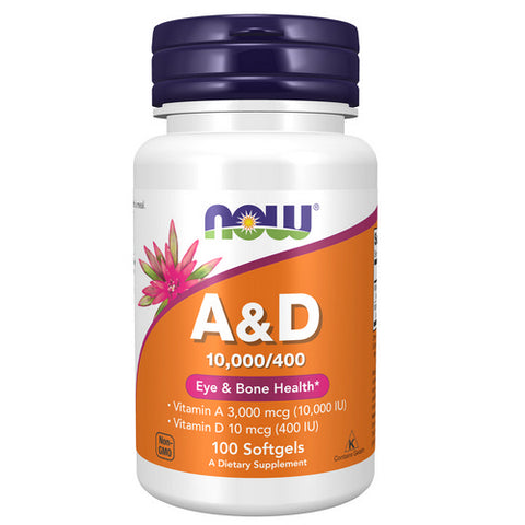 Now Foods, Vitamin A & D, 400 IU, 100 Softgels Now Foods