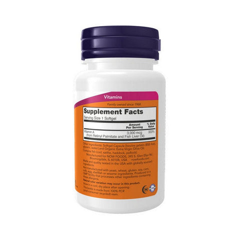 Now Foods, Vitamin A 10000, 100 Softgels Now Foods
