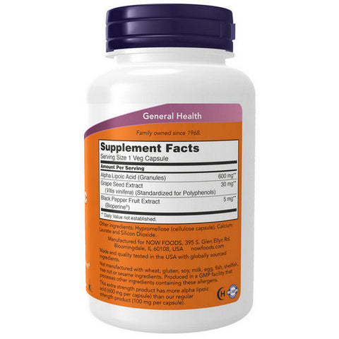 Now Foods, Alpha Lipoic Acid, 600 mg, 120 Vcaps Now Foods