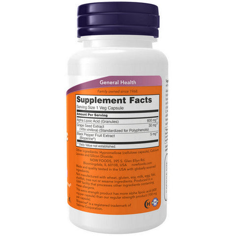 Now Foods, Alpha Lipoic Acid, 600 mg, 60 Vcaps Now Foods