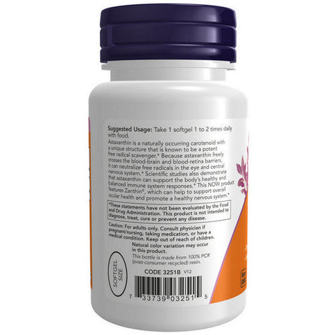Now Foods, Astaxanthin, 4 mg, 60 Veg Softgels Now Foods