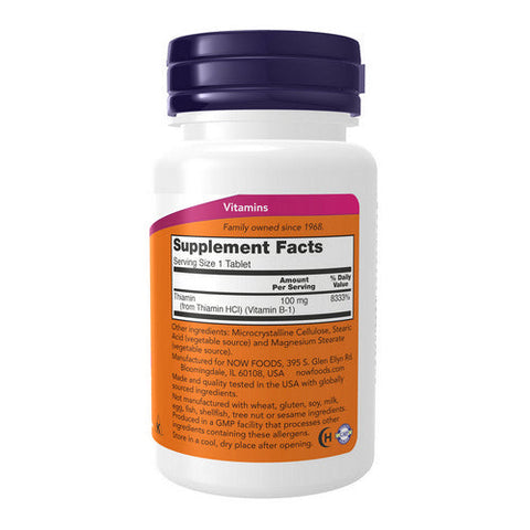 Now Foods, Vitamin B-1, 100 mg, 100 Tabs Now Foods