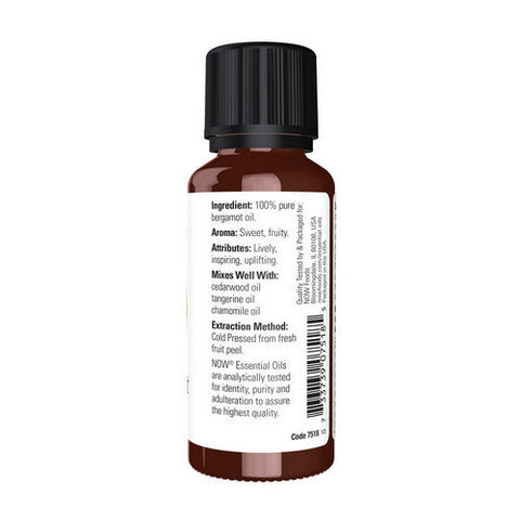 Now Foods, Essential Oils Bergamot, 1 Oz Now Foods