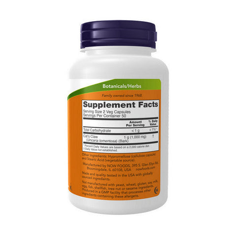 Now Foods, Cats Claw, 500 Mg, 100 Veg Caps Now Foods