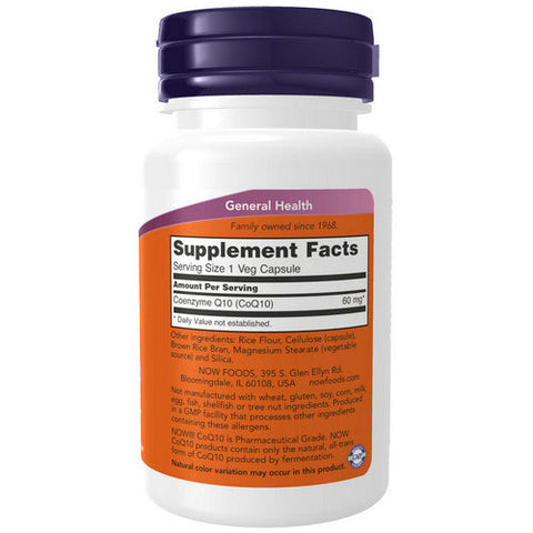 Now Foods, CoQ10, 60 mg, 60 Vcaps Now Foods