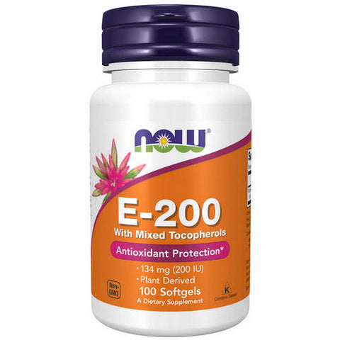 Now Foods, Vitamin E-200 With Mixed Tocopherols, 100 Softgels Now Foods