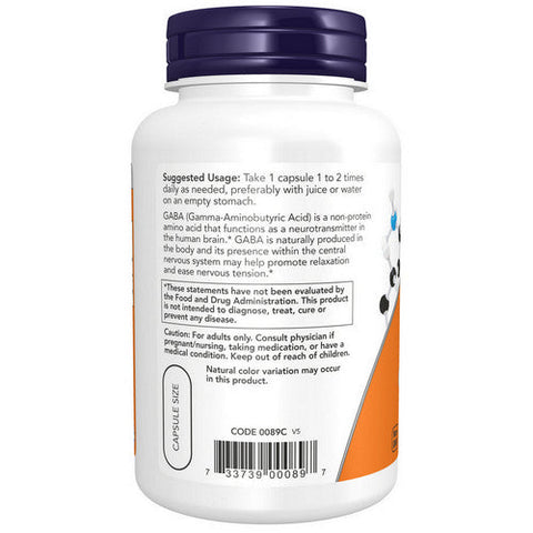 Now Foods, GABA, 750 mg, 100 Vcaps Now Foods