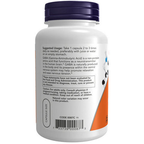 Now Foods, Gaba, 500 Mg, 100 Veg Caps Now Foods